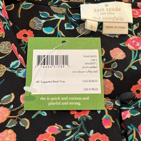 NWT Kate Spade sleeveless shirt, size Small. - Picture 4 of 4